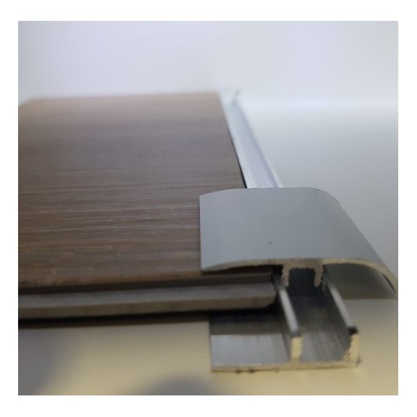 Perfil Desnível Aluminio C34 Carv. Cinza Akua