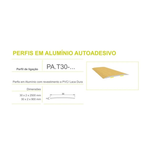 Perfil Transição Aluminio Adesivo T30 Anodizado